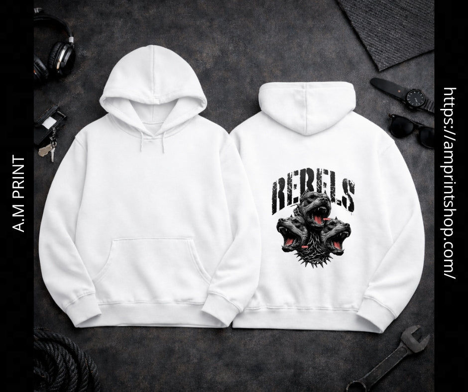 WHITE High-performance HOODIES - with sublimation printing | Professional printing for MEN