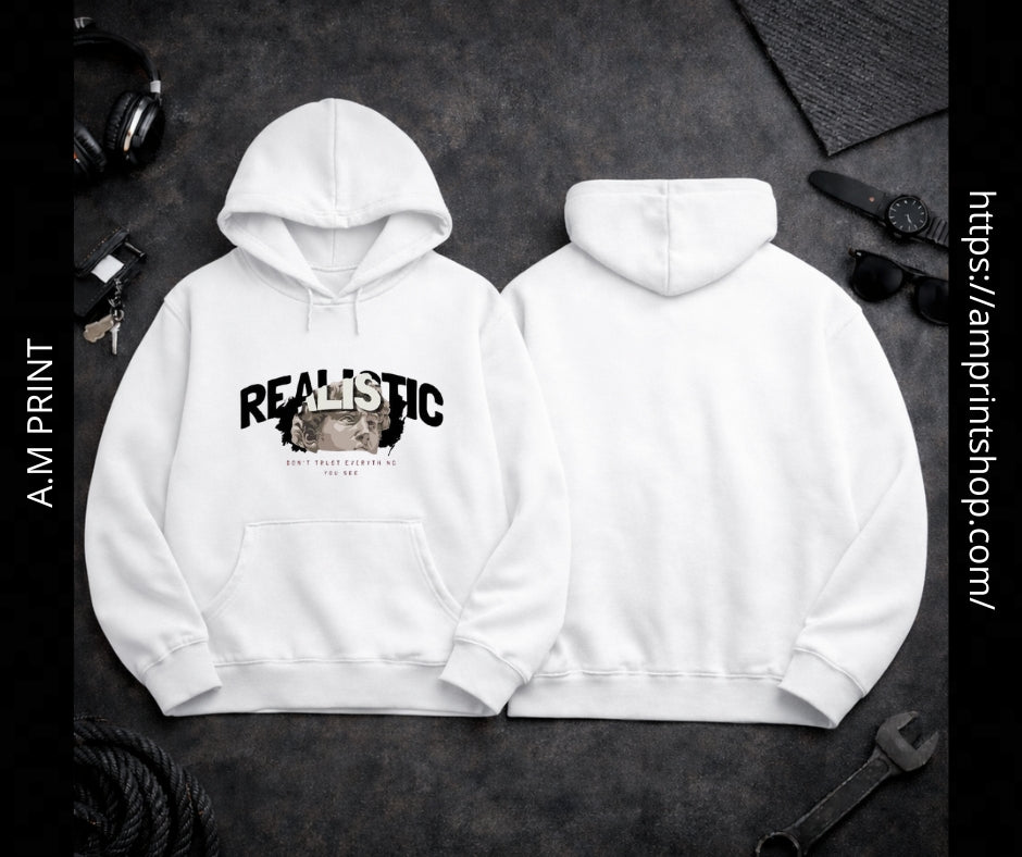 WHITE High-performance HOODIES - with sublimation printing | Professional printing for MEN