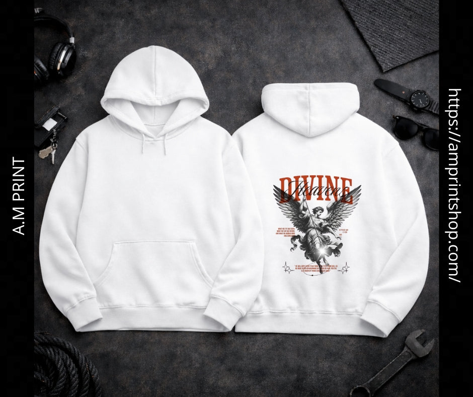 WHITE High-performance HOODIES - with sublimation printing | Professional printing for MEN