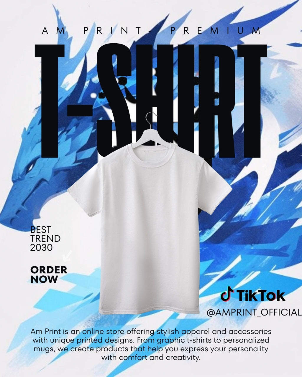 T-Shirt WHITE High-performance T-Shirt with sublimation printing | Professional printing for MEN