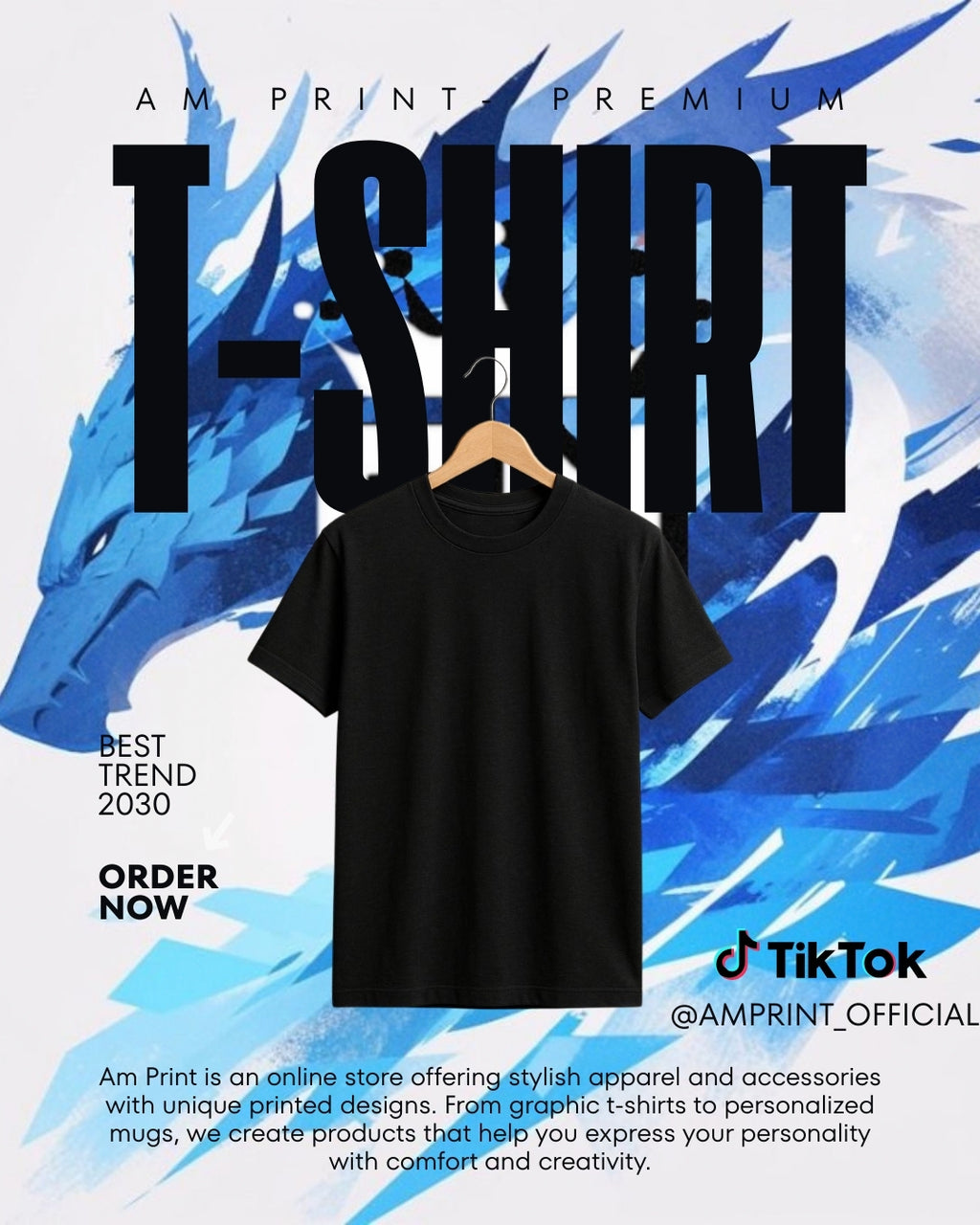 T-Shirt BLACK High-performance T-Shirt with sublimation printing | Professional printing for MEN