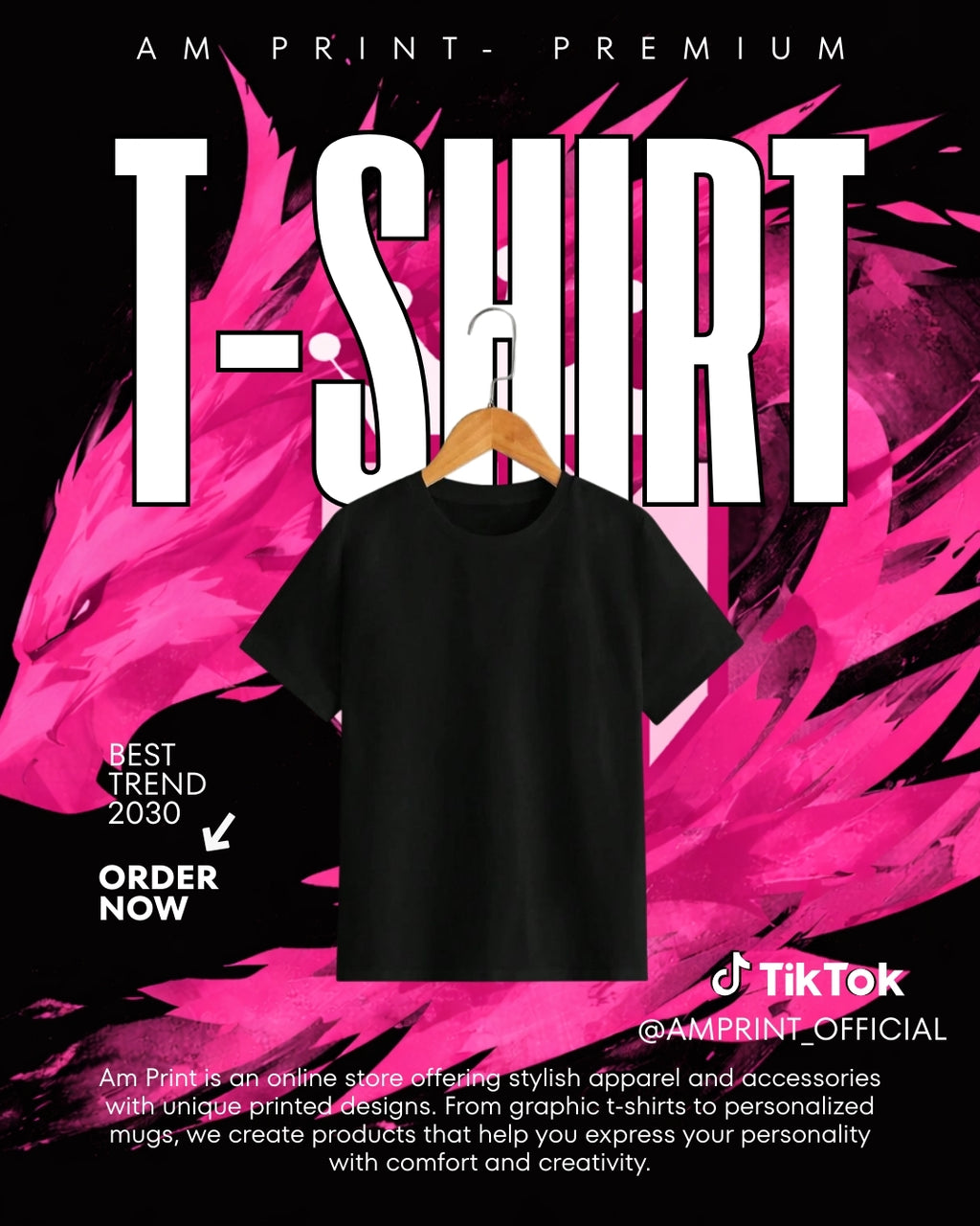 T-Shirt BLACK High-performance T-Shirt with sublimation printing | Professional printing for MEN