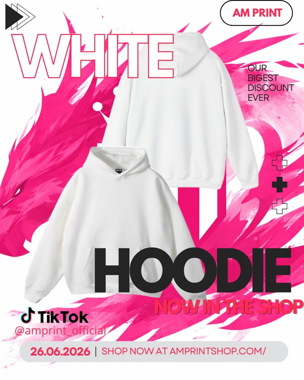 WONDERFUL HOODIES WHITE  High-performance with sublimation printing | Professional printing for WOMAN