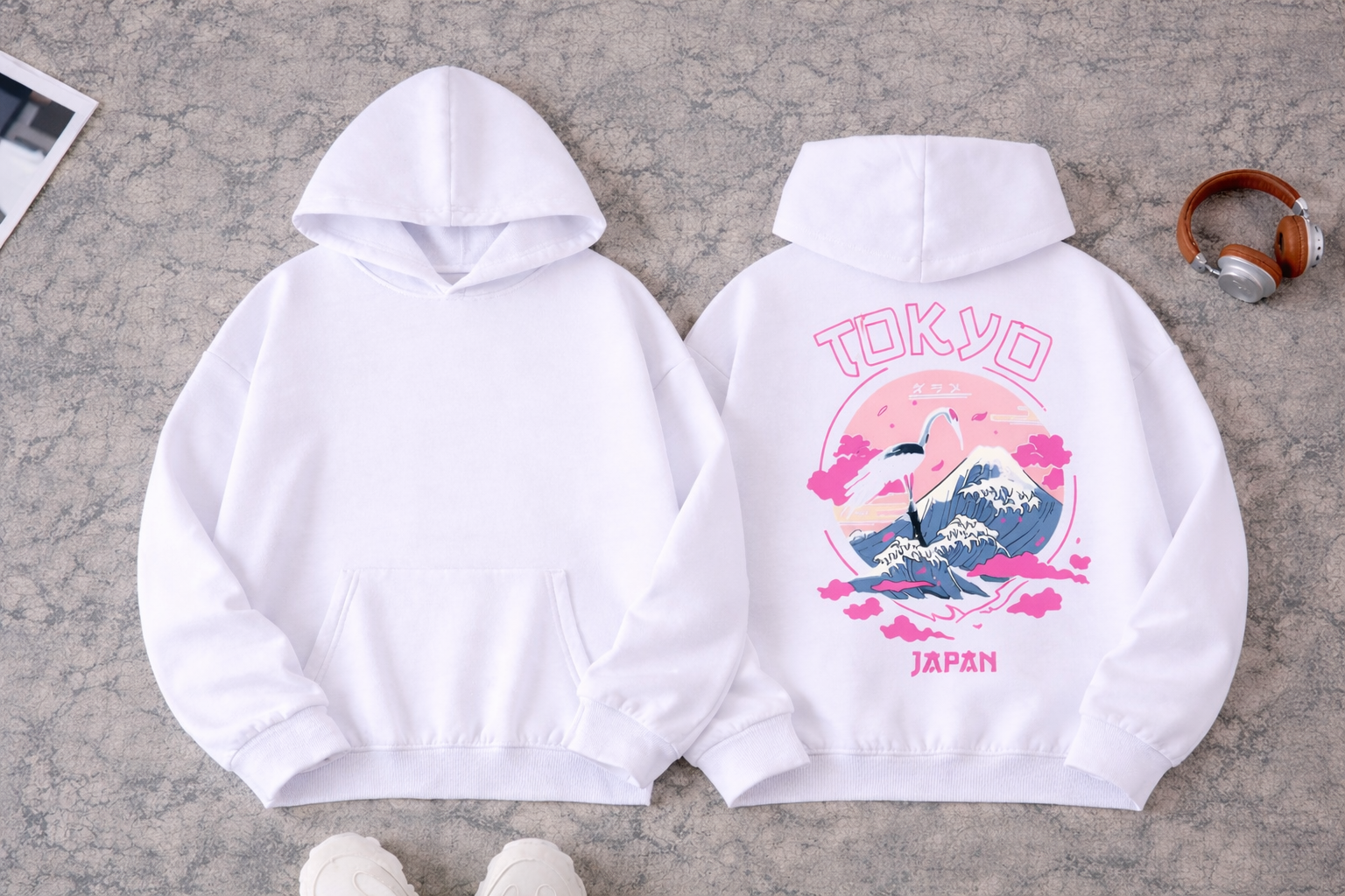 WONDERFUL HOODIES WHITE  High-performance with sublimation printing | Professional printing for WOMAN