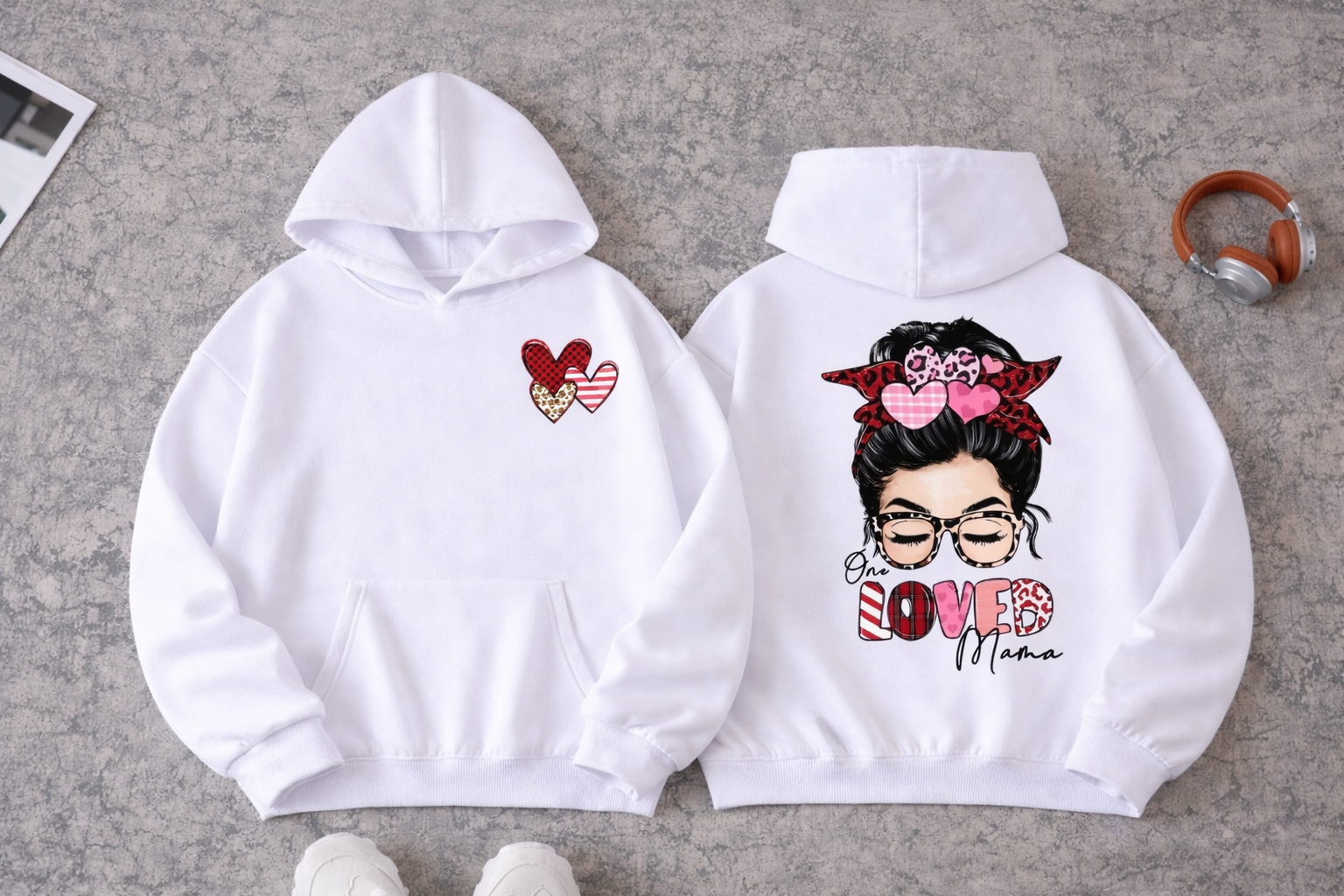 WONDERFUL HOODIES WHITE  High-performance with sublimation printing | Professional printing for WOMAN