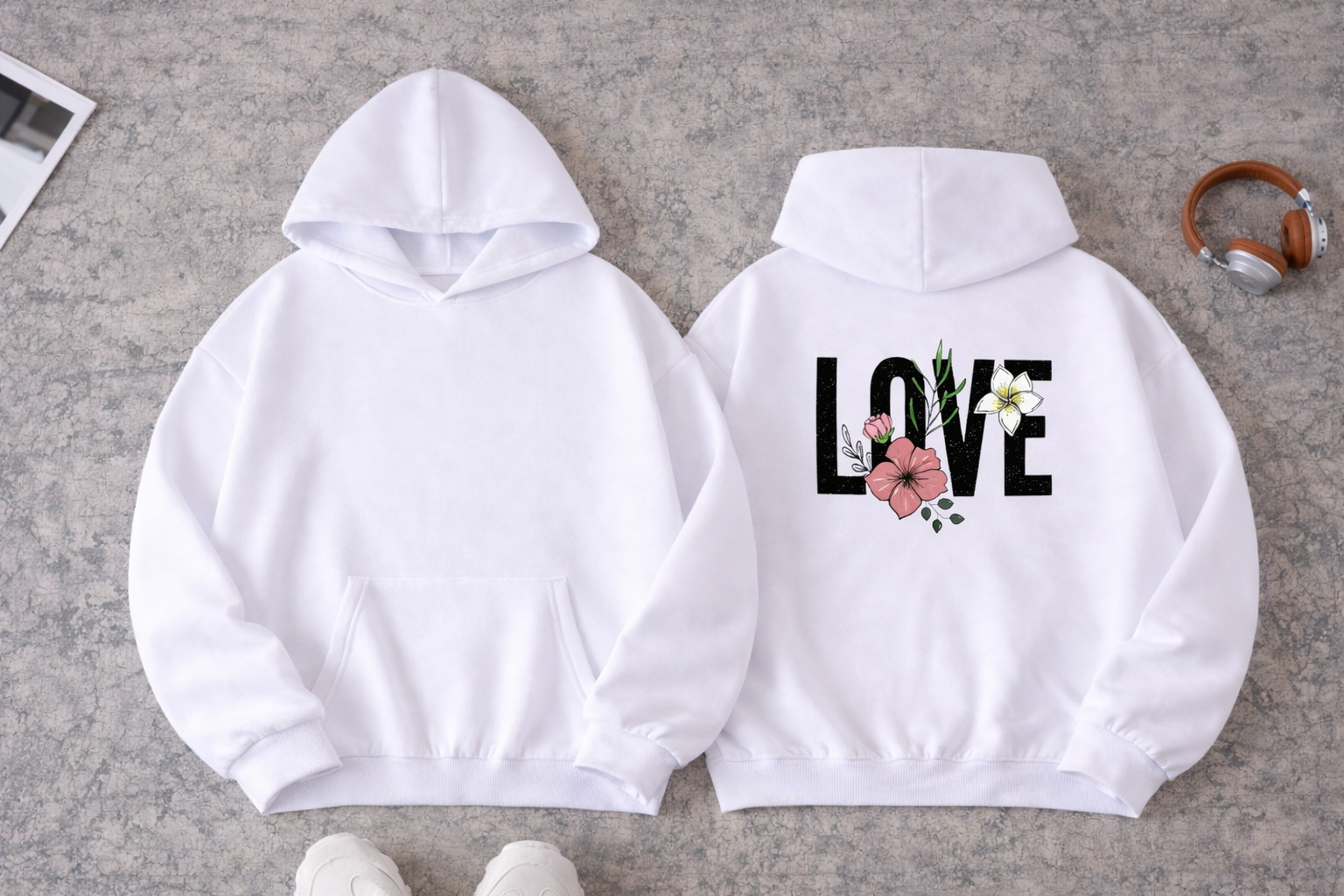 WONDERFUL HOODIES WHITE  High-performance with sublimation printing | Professional printing for WOMAN