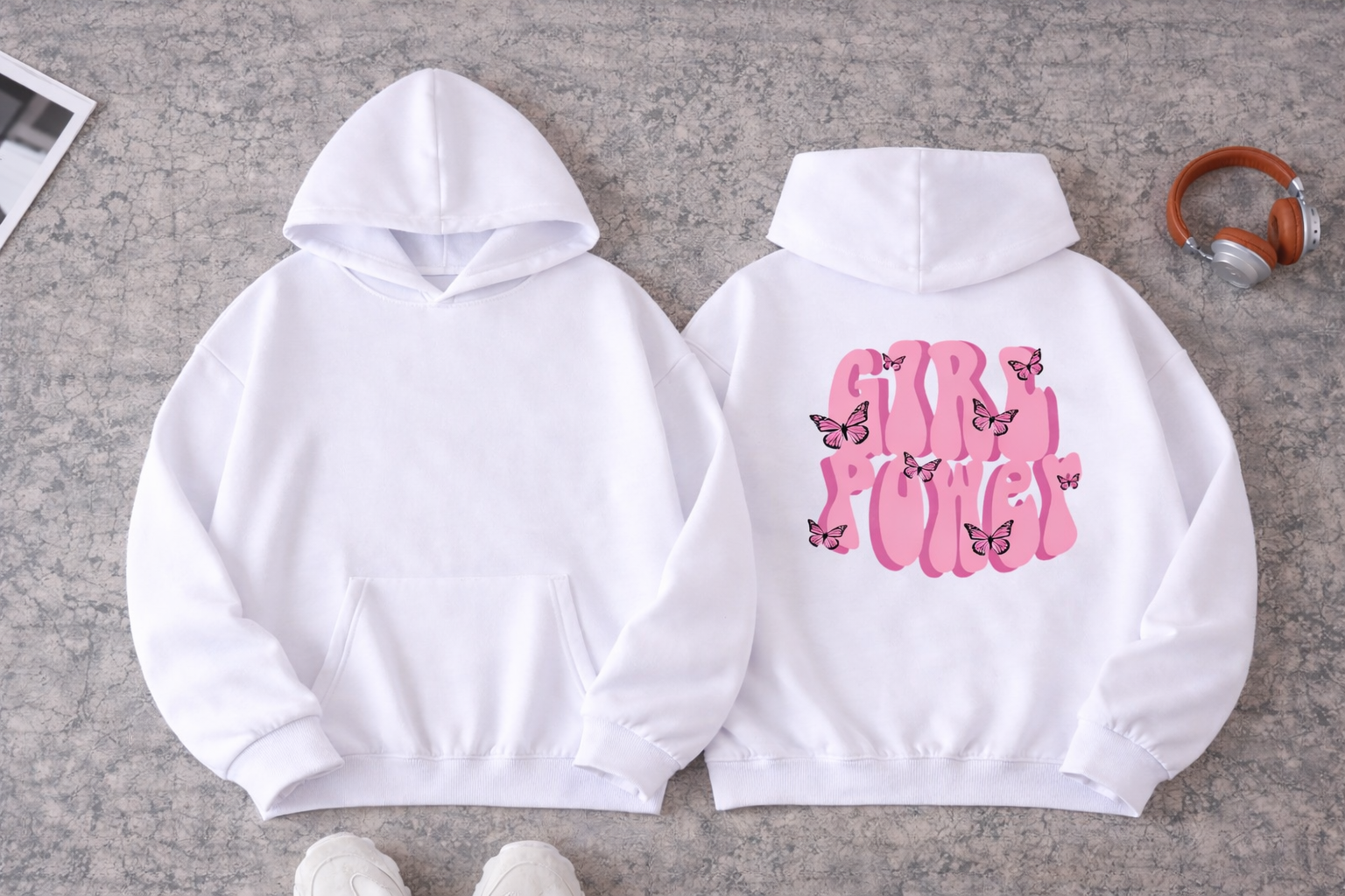 WONDERFUL HOODIES WHITE  High-performance with sublimation printing | Professional printing for WOMAN