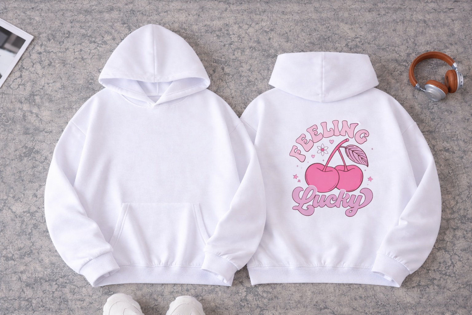 WONDERFUL HOODIES WHITE  High-performance with sublimation printing | Professional printing for WOMAN