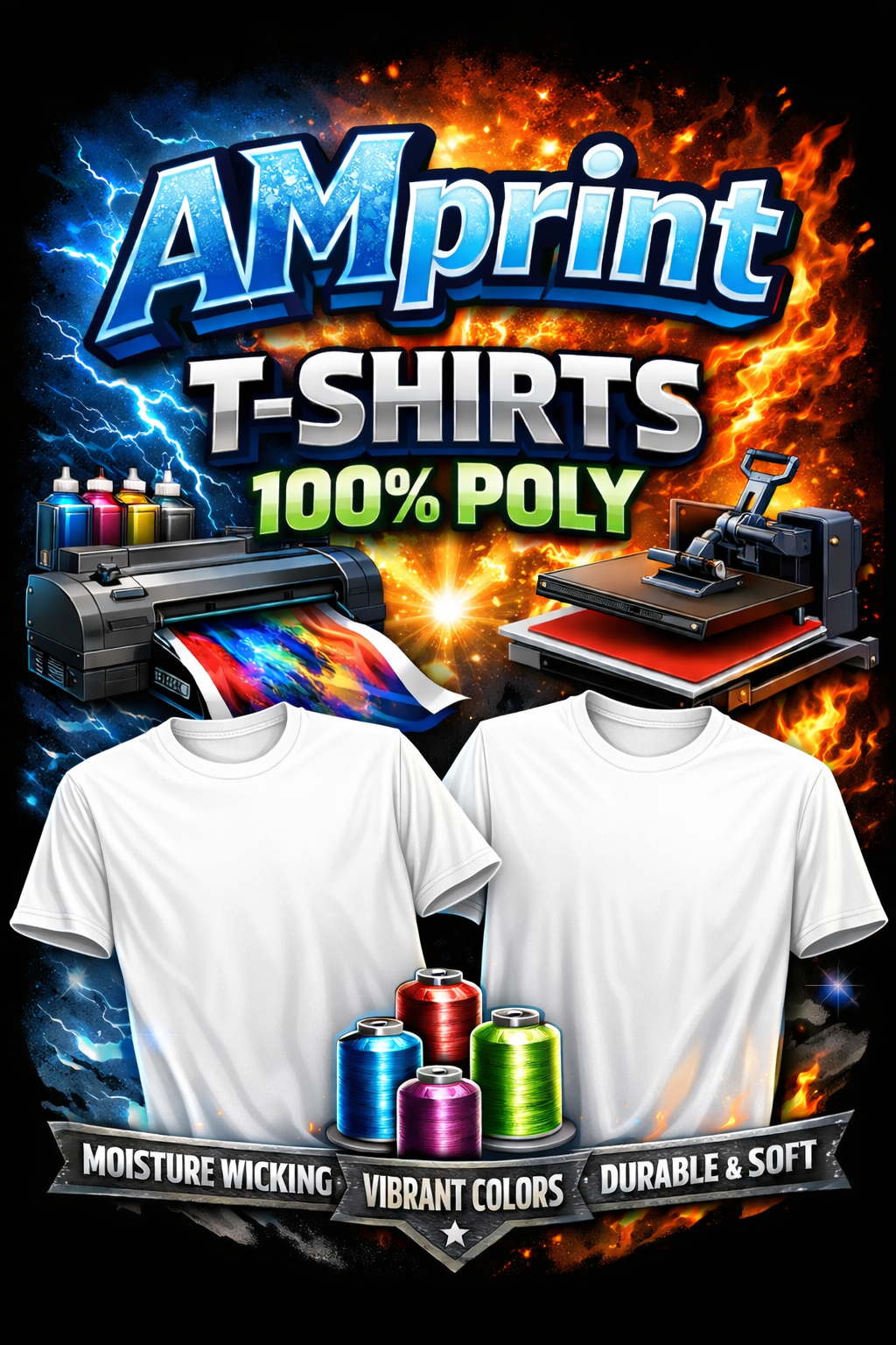 T-Shirt WHITE High-performance T-Shirt with sublimation printing | Professional printing for MEN