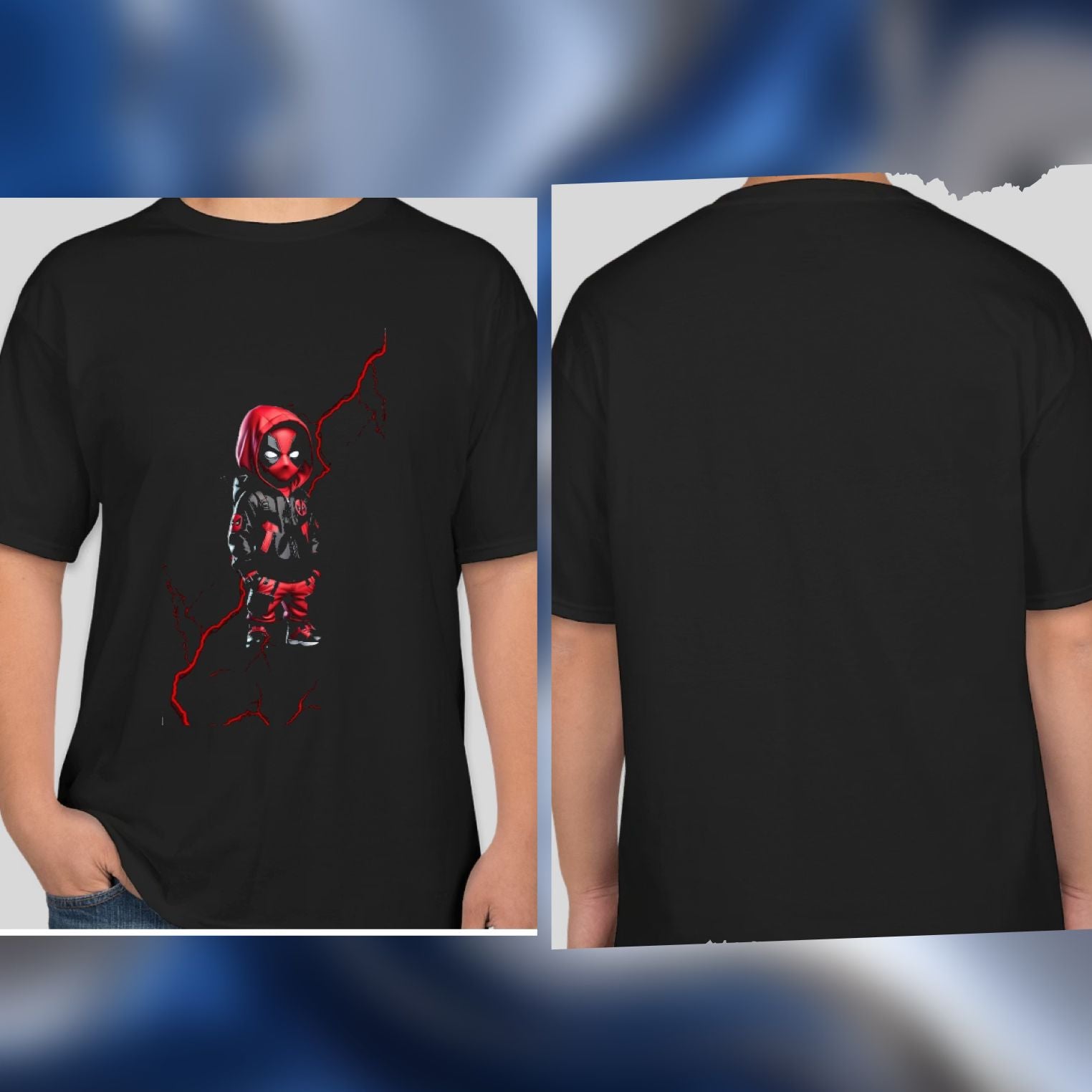 Marvel New Deadpool T-shirt Fashion Deadpool 3D Printed Men's T-shirt Street Casual